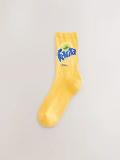 Fanta Lemon License - 2 Paar geribbelde enkelsokken