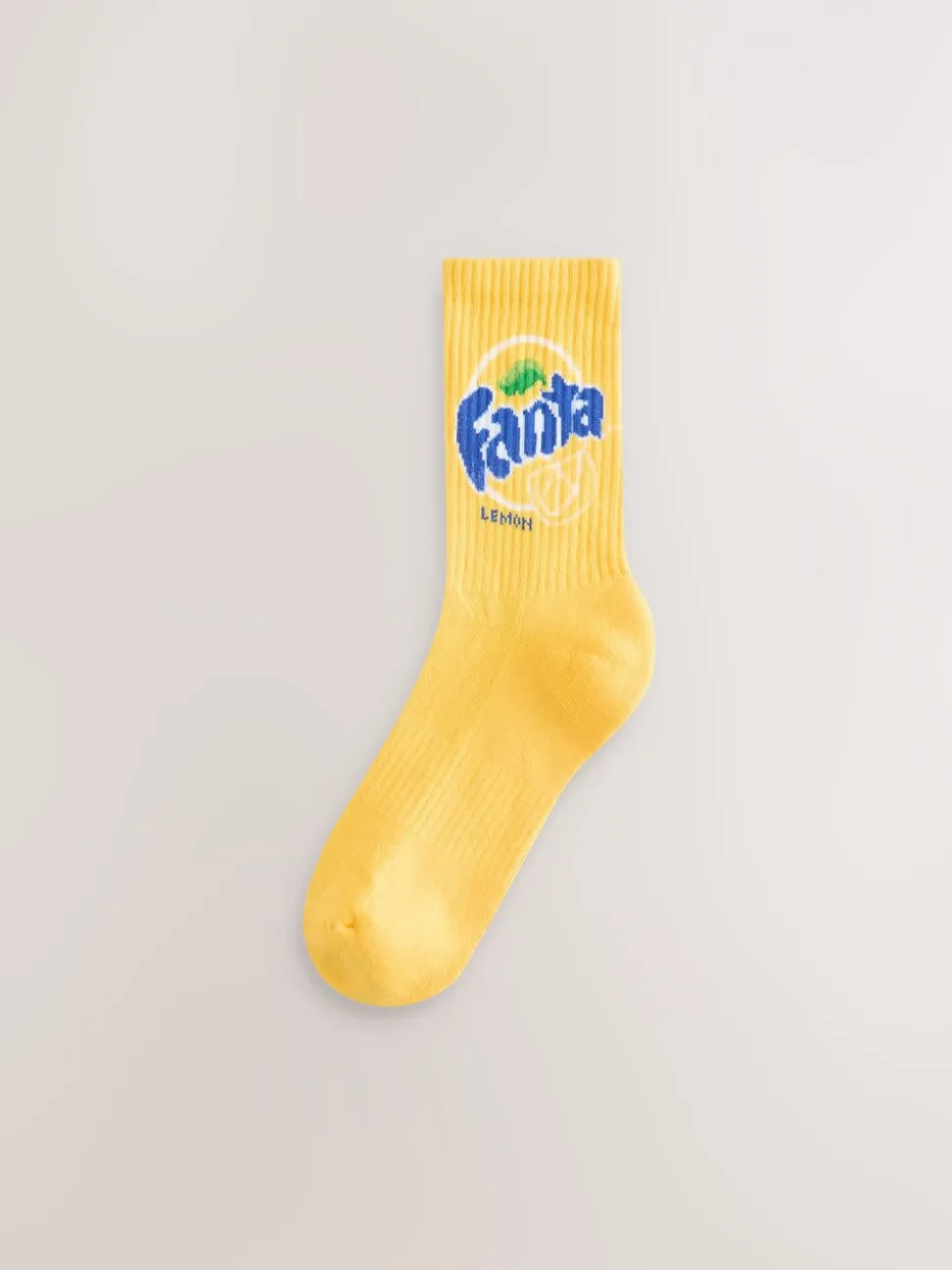 Fanta Lemon License - 2 Paar geribbelde enkelsokken