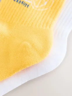 Fanta Lemon License - 2 Paar geribbelde enkelsokken