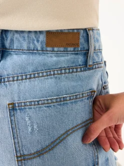 FatFace - Denim short met gerafelde rand