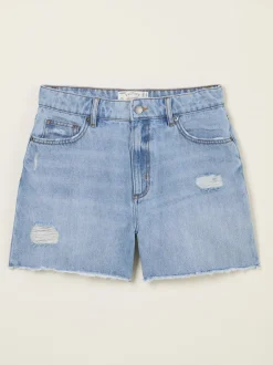 FatFace - Denim short met gerafelde rand