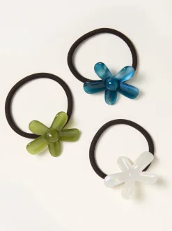 FatFace 3 Pack Flower Hair Ties