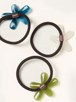 FatFace 3 Pack Flower Hair Ties