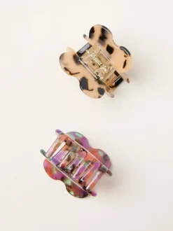 FatFace 2 Pack Heart Claw Clips