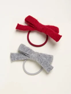 FatFace 2 Pack Knitted Bow Hair Ties