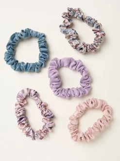 FatFace 5 Pack Satin Scrunchies