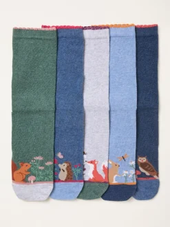 FatFace 5 Pairs of Woodland Socks