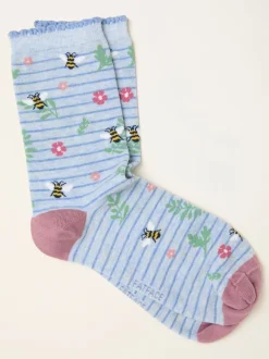 FatFace Bee Striped Socks