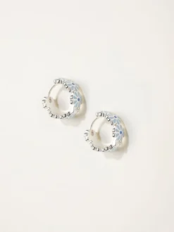 FatFace Daiy Enamel Hoop Earrings