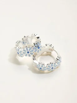 FatFace Daiy Enamel Hoop Earrings