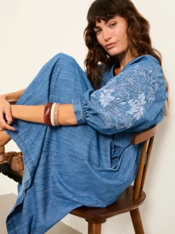 FatFace Denim Midi Dress