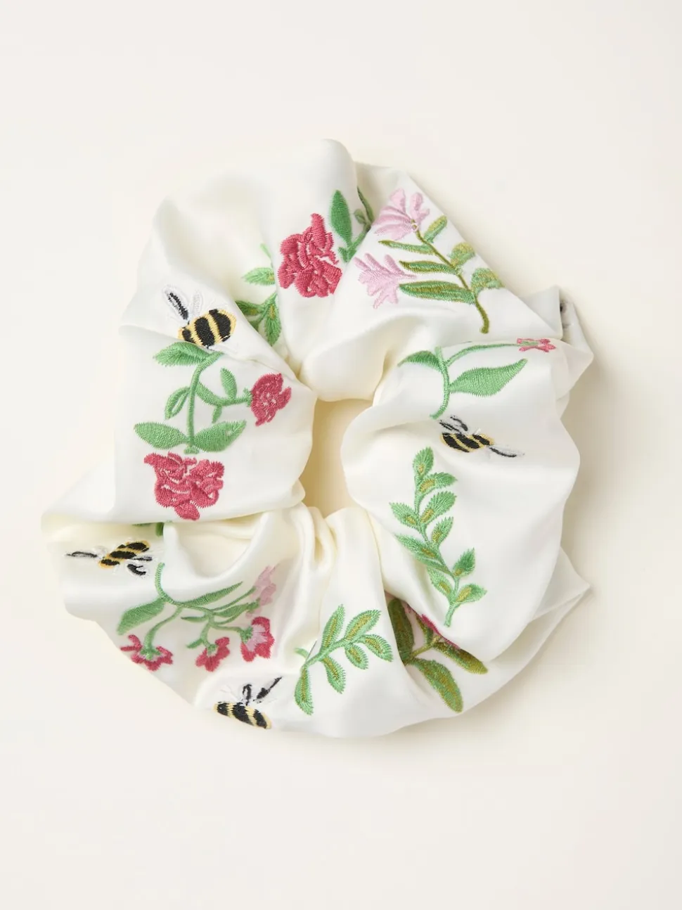 FatFace Floral Bee Embroidered Scrunchie