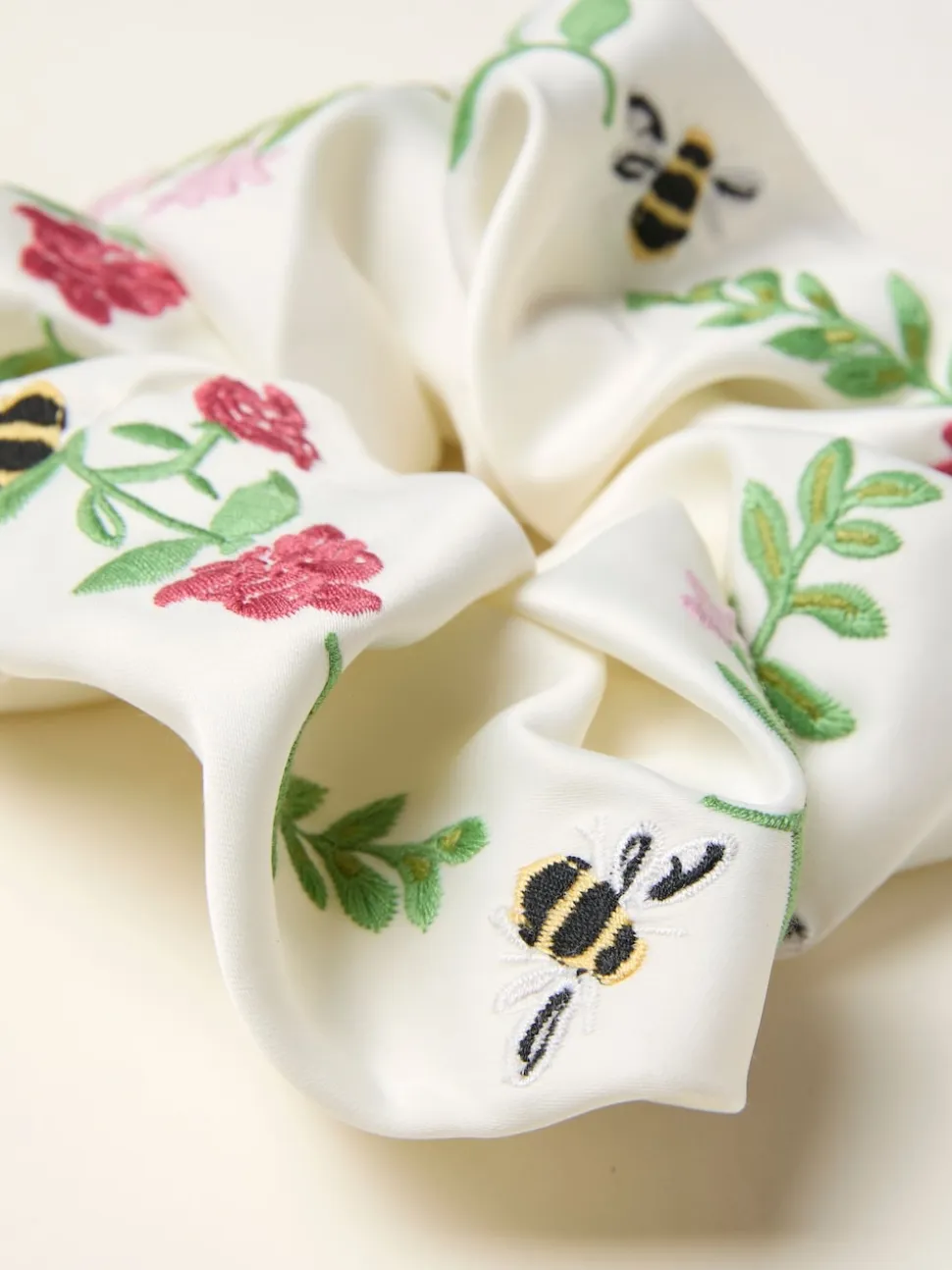 FatFace Floral Bee Embroidered Scrunchie