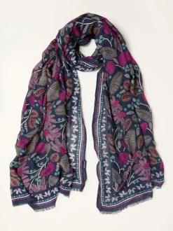 FatFace Leaf Floral Printed Lightweight Scarf