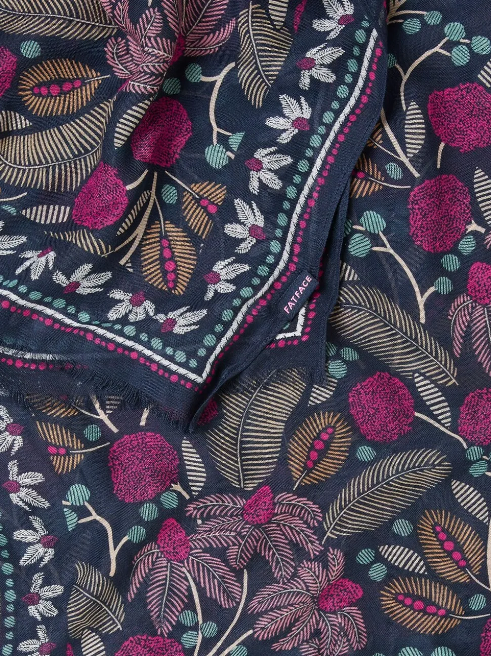 FatFace Leaf Floral Printed Lightweight Scarf