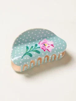FatFace Polka Dot Flower Claw Clip