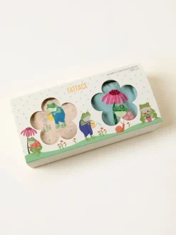 FatFace Two Pack Floral Frog Socks in a Box