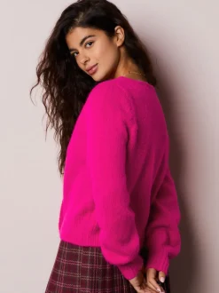 Felroze - Heart Button Cardigan With Wool