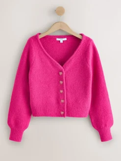 Felroze - Heart Button Cardigan With Wool