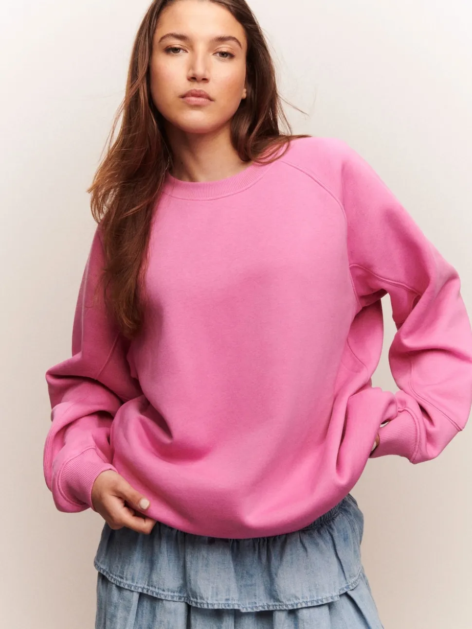Felroze - Relaxed Fit Heavyweight Longline Crew Neck Sweatshirt