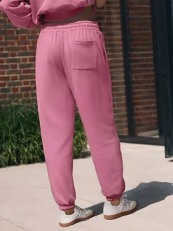 Felroze - Self. joggingbroek met boorden
