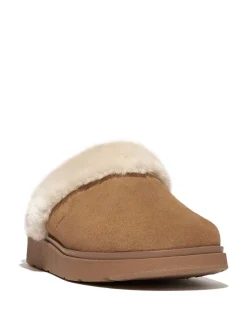 FitFlop Gen-FF Shearling-Collar Suede Slippers