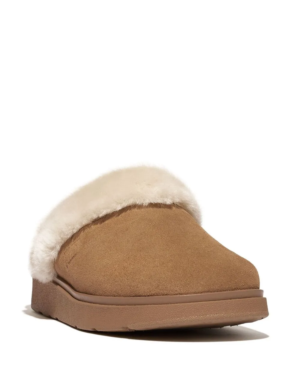 FitFlop Gen-FF Shearling-Collar Suede Slippers