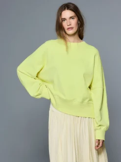 Fluorescerend limoengroen - Crew Neck Washed Sweatshirt