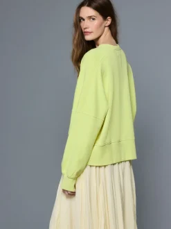 Fluorescerend limoengroen - Crew Neck Washed Sweatshirt