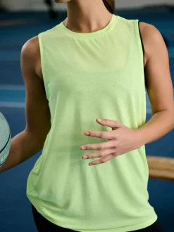 Fluoriserend groen - Actieve lichtgewicht open rug tanktop