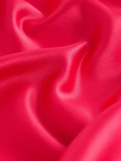 Framboosroze - Bridesmaids Satin Halterneck Maxi Dress