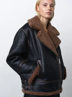 French Connection Suedette Zip Up Jacket