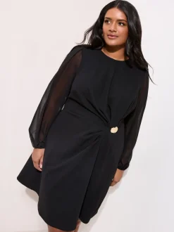 Friends Like These - Doorzichtige mini-jurk met hardwaredetail en lange mouwen