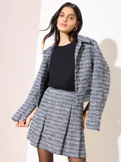 Friends Like These - Geplooide bouclé minirok