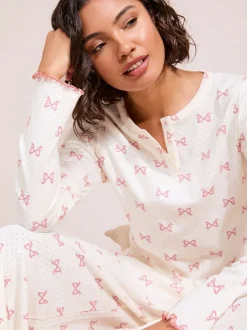 Friends Like These Bow Pointelle Wide Leg Pyjamas