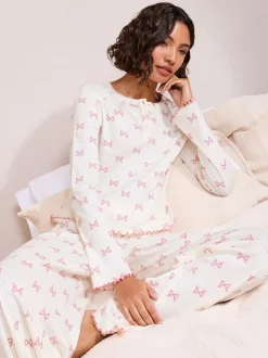 Friends Like These Bow Pointelle Wide Leg Pyjamas