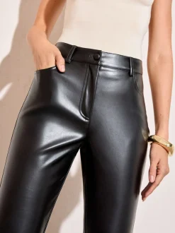 Friends Like These Faux Leather Bootcut Trousers
