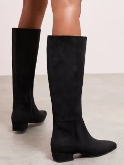 Friends Like These Faux Suede Mini Block Heel Casual Knee High Long Boots