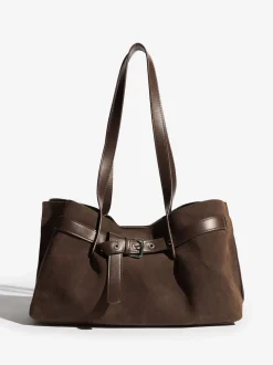 Friends Like These Faux Suede Slouch Tote Bag