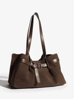 Friends Like These Faux Suede Slouch Tote Bag