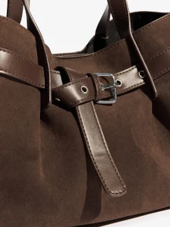 Friends Like These Faux Suede Slouch Tote Bag