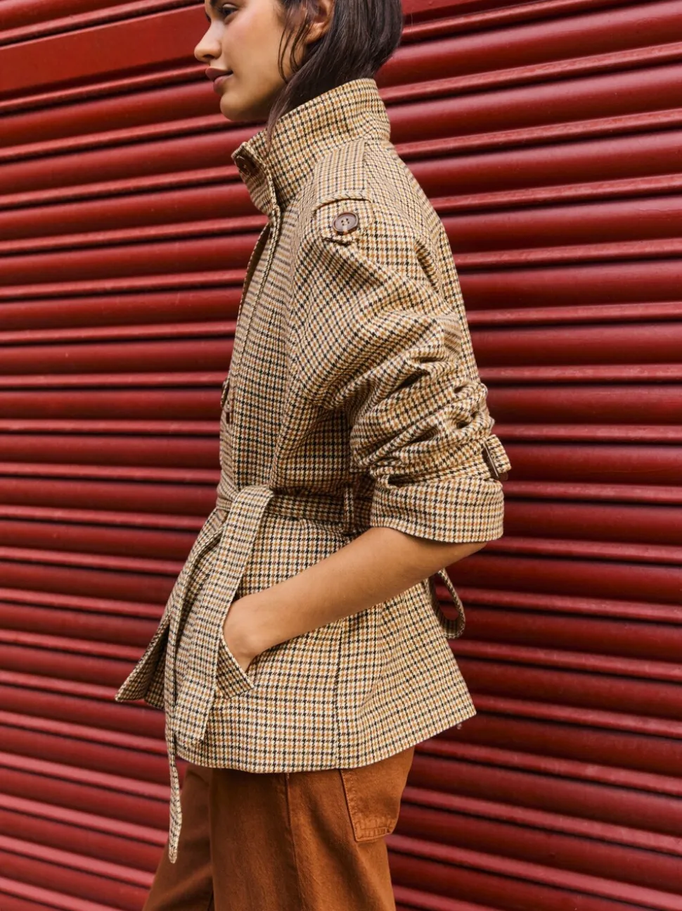 Friends Like These Funnel Neck Belted Jacket