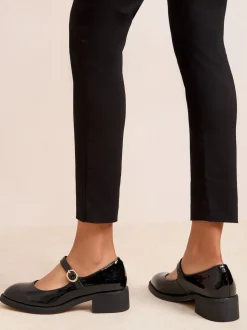 Friends Like These Low Block Heel Buckle Patent Faux Leather Maryjane Shoes