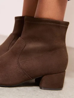 Friends Like These Low Block Heel Ankle Sock Boots