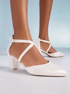 Friends Like These Satin Mid Block Heel Bridal Court Shoes