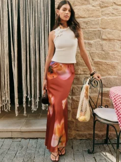 Friends Like These Satin Maxi Skirt