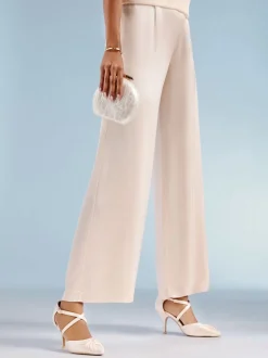 Friends Like These Satin Twist Detail Cross Strap Mid Heel Bridal Court Shoe