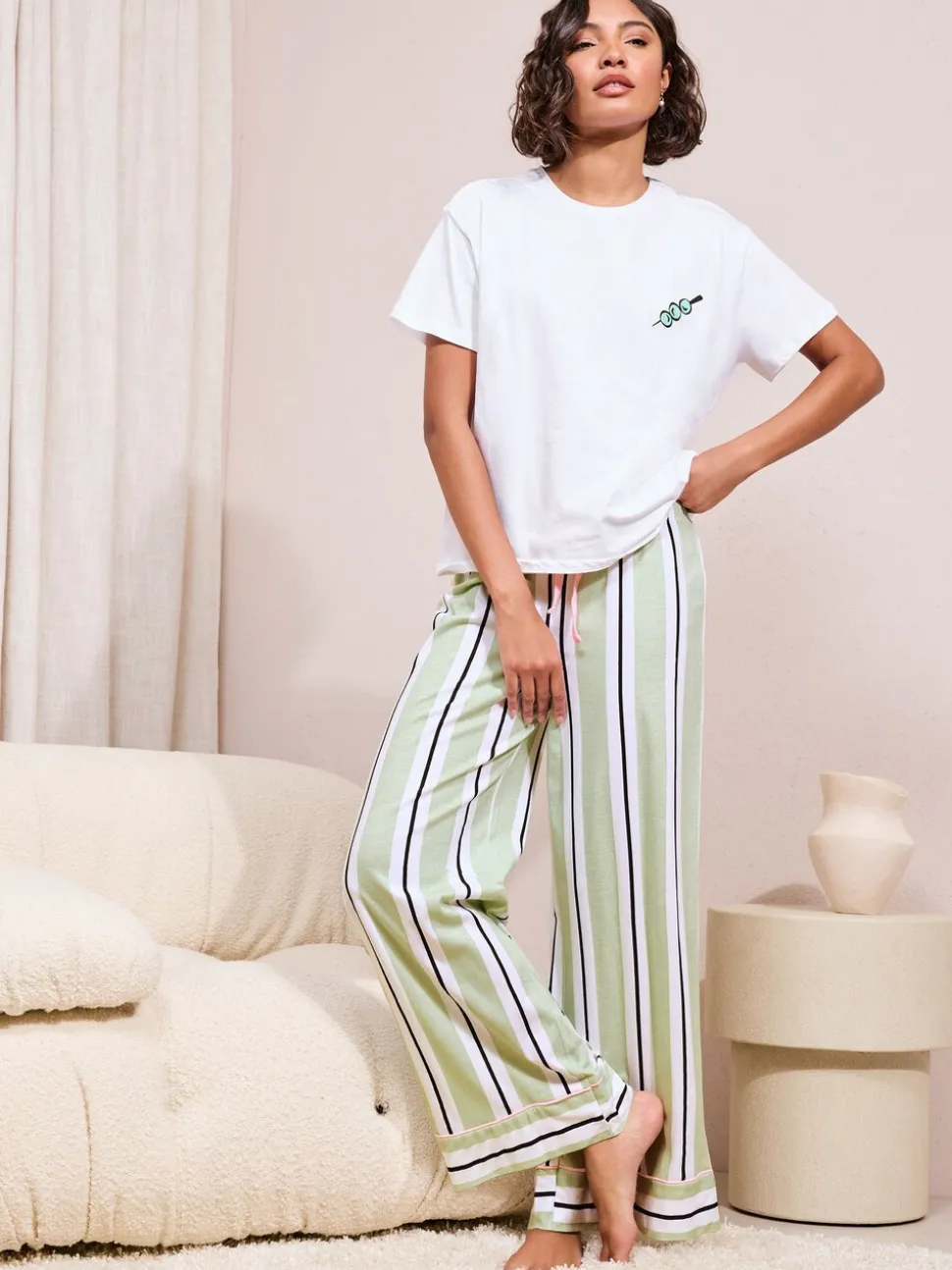 Friends Like These Stripe Martini Short Sleeve Pyjamas