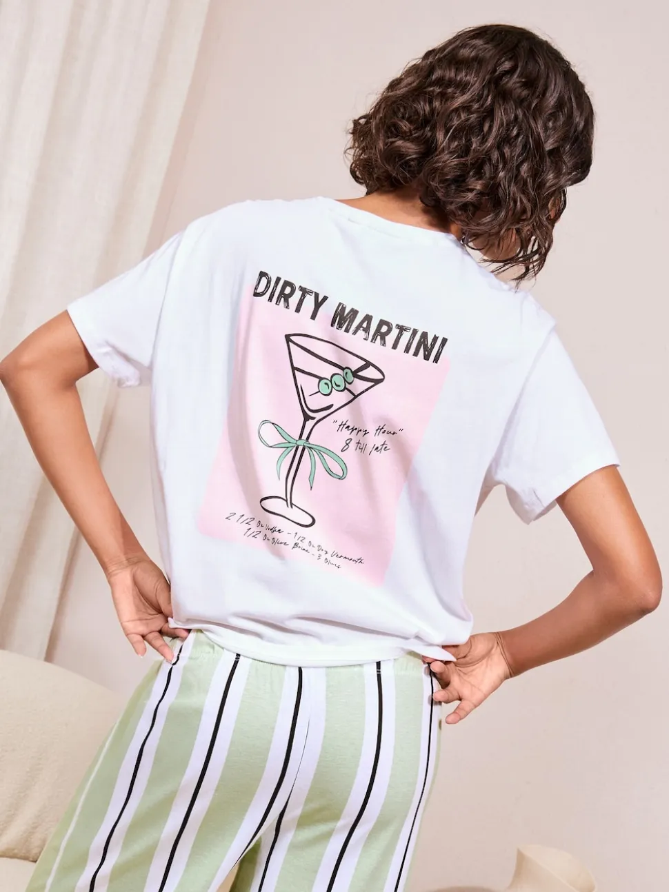 Friends Like These Stripe Martini Short Sleeve Pyjamas