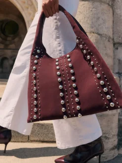 Friends Like These Studded Slouchy Tote Bag